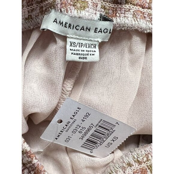 American Eagle Womens Shorts~Size XS~Pink Ruffle Floral Pockets Crinkled NWT - Picture 5 of 7